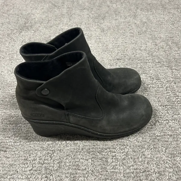Keen Akita Ankle Boots Womens 8 Slate Gray Wedge Leather Snap Closure - Image 5