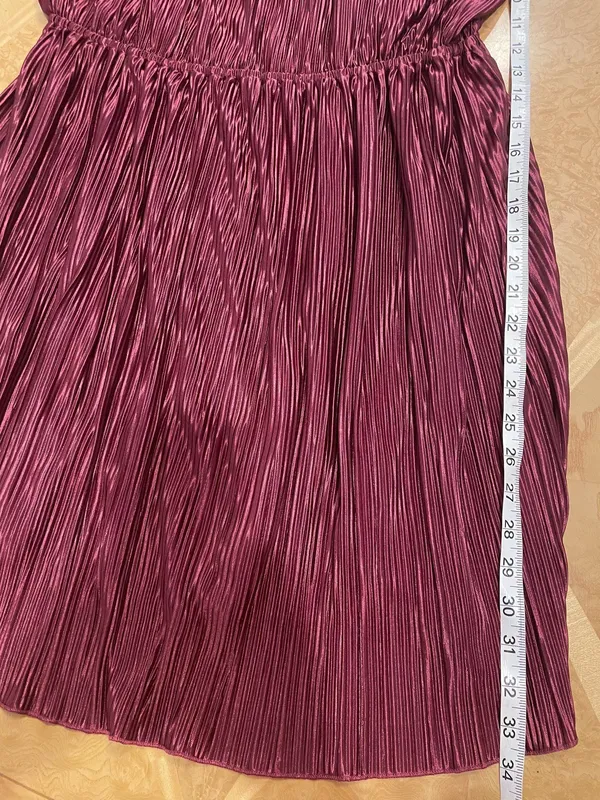 Inspired Hearts Burgundy Plisse Off-Shoulder Mini Dress 2X - Image 8