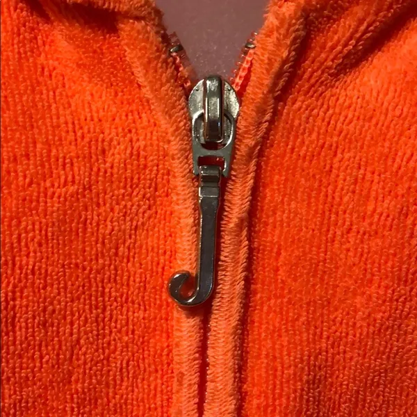 Juicy Couture Puff Sleeve Hoodie Orange Terry M - Image 3