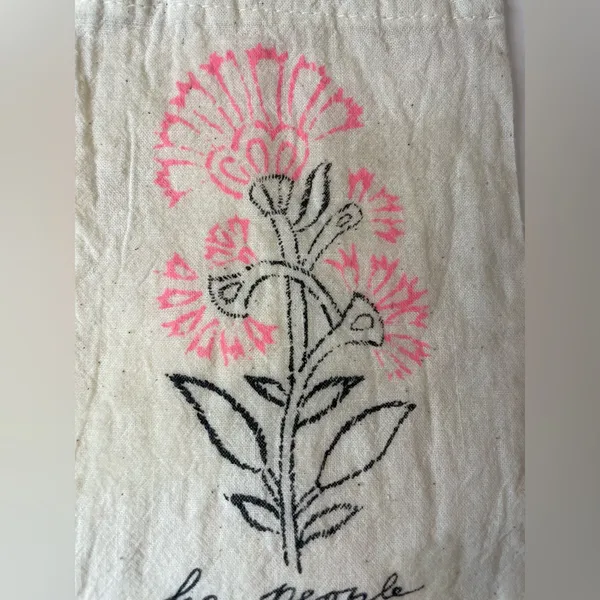Free People Linen Draw‎ String Drawstring Off-White Reusable Jewelry Dust Bag - Image 6