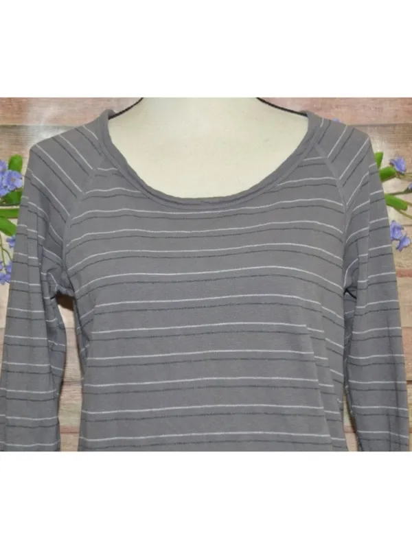 Standard James Perse Sweatshirt Size 1 S Gray Stripe Supima Cotton Made USA - Image 3