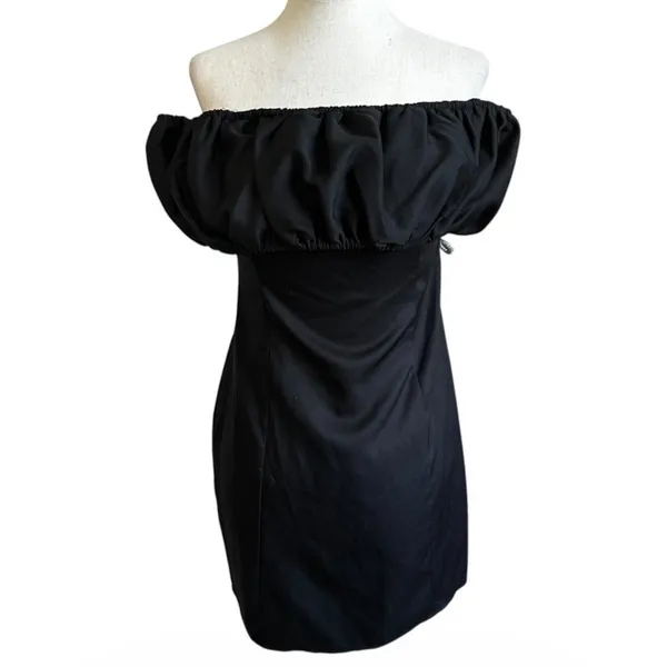 Parisian Black Off The Shoulder Mini Dress Womens Size 6 | 0081 - Image 2