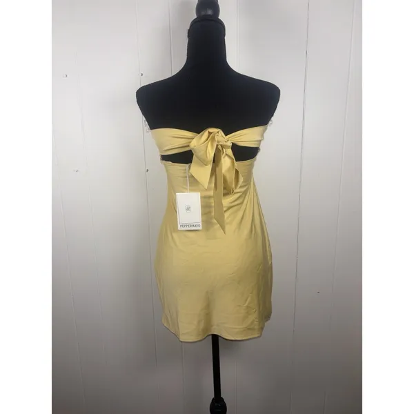 Peppermayo Yulina mini dress yellow nwt us‎ size 4 - Image 4