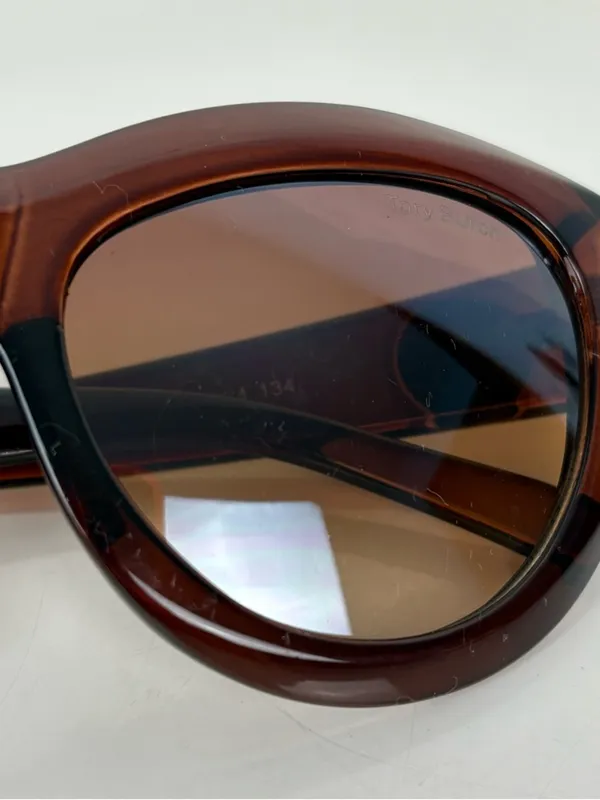 TORY BURCH Logo Brown Gradient Oversized Sunglasses - Image 9