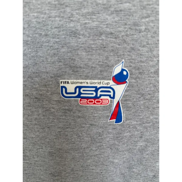 Vintage FIFA WORLD Cup Adidas XL USA Women's 2003 Long Sleeve T-Shirt Gray - Image 6