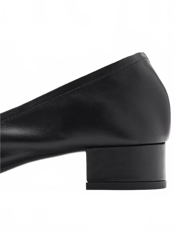 Mango Buckle Leather Shoes Block Heel NIB Black Size US 6.5 / EU 37 - Image 5