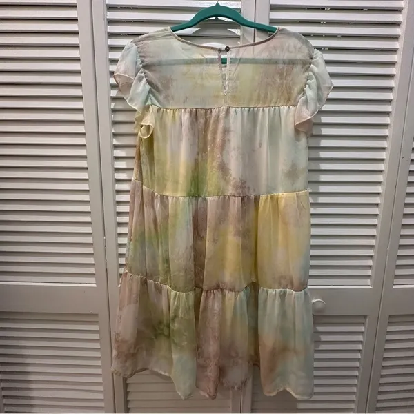 Blu Pepper Fall flowy baby doll mini tiered party short casual‎ dress size medium - Image 6