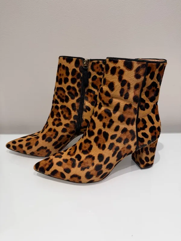 J. Crew Sadie Leopard Booties Size 7 - Image 3