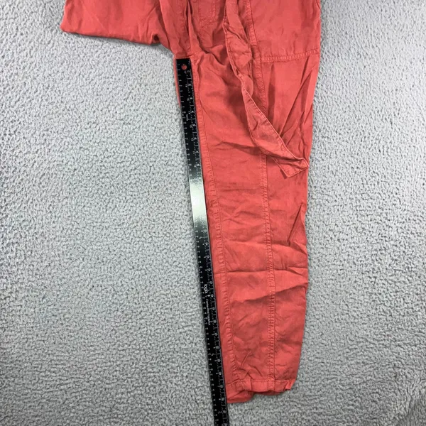 Social Standard Paperbag Waist Pants Women M Coral Red High Rise Boho Tencel‎ - Image 5