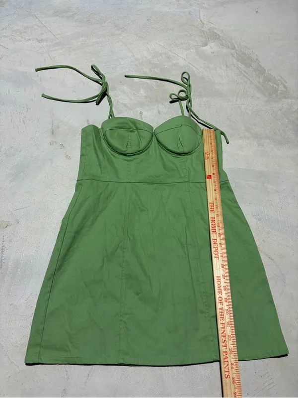 Majorelle Green Kami Tie-Shoulder Mini Dress large - Image 3