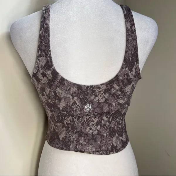 Lululemon Align Tank Top Grey Brown Snakeskin Animal Print Crop V-Neck‎ Yoga Bra - Image 10