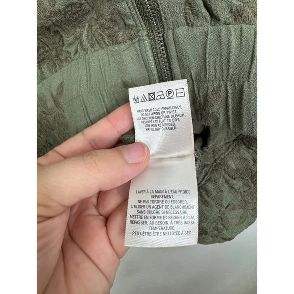Saturday Sunday Anthropologie Green Floral Embroidered‎ Zip Up Hoodie Large - Image 5