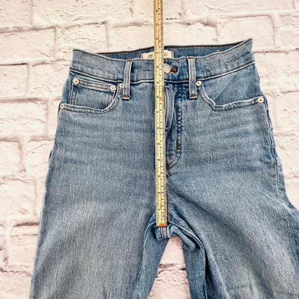 Madewell Jeans Women's Size 24 Light Wash High Rise Raw Hem The Perfect Vintage - Image 8