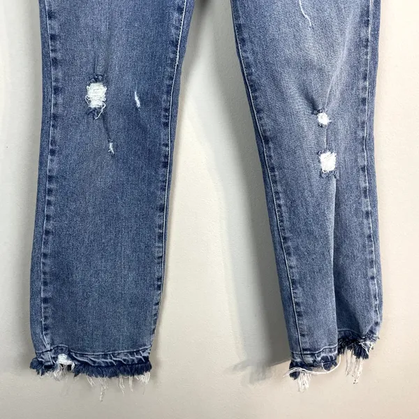 We the Free People‎ Jeans Womens 25 Blue Distressed Cropped Button Fly Stretch - Image 4