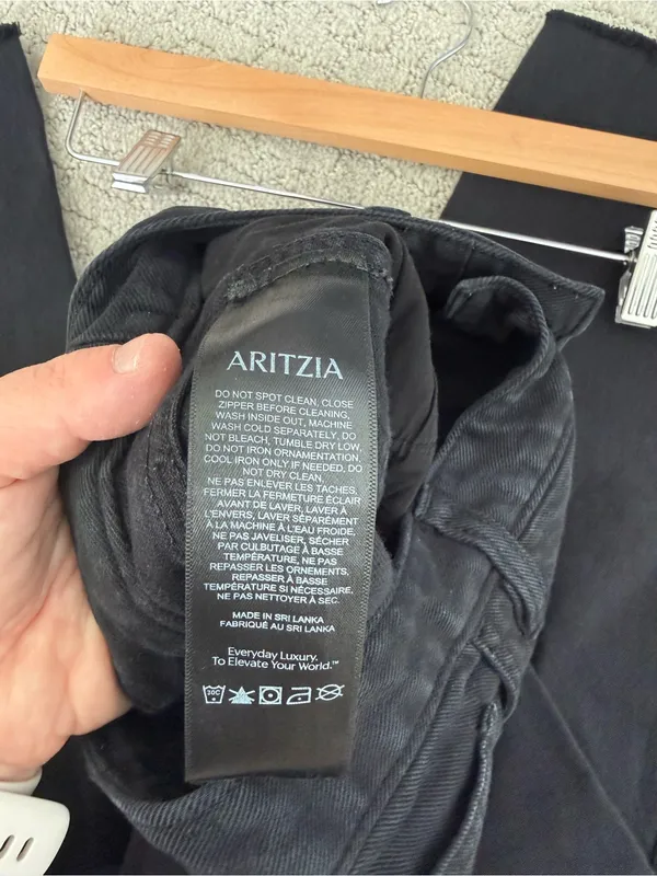 Aritzia TNA 90s Camden Pant Black Cotton Twill Straight Leg Size 2 - Image 9