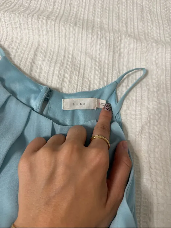 Lush Clothing Sky Blue Girls' Halter Chiffon Dress - Image 2