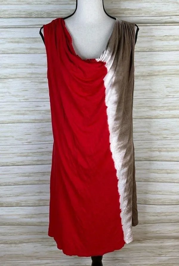Chalet Made in USA tricolor tie dye drape dress - Image 2