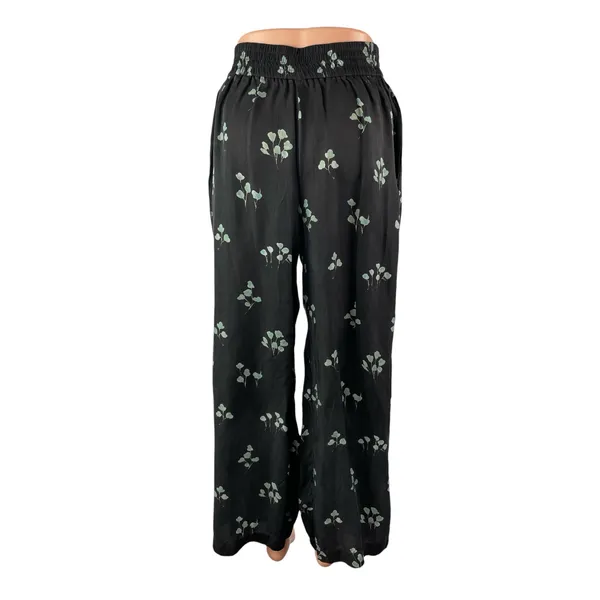 Aritzia Wilfred Womens Black Floral High Waist Wide leg Trousers Pants Size S/M - Image 4