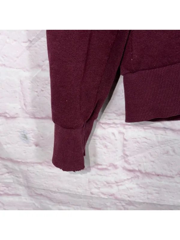 H&M Large Divided Basic Maroon Hoodie - Image 3