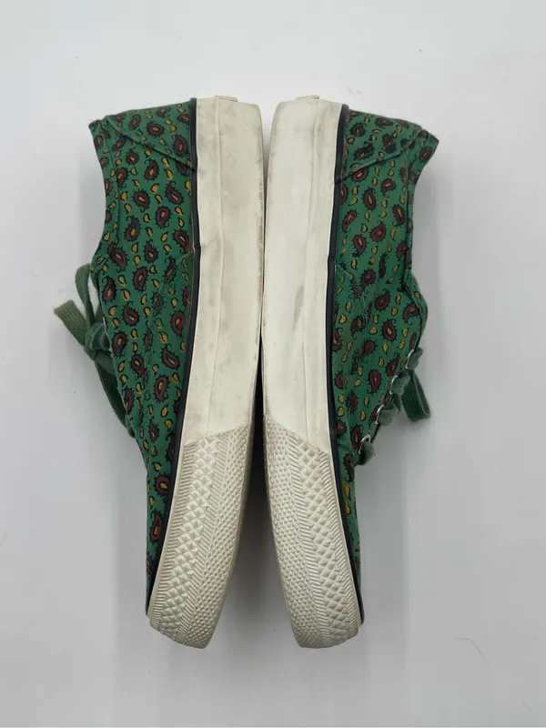 Esprit Vtg 90s Canvas Low Top Sneakers Green w/paisley AOP Print Women’s Sz 6 - Image 12