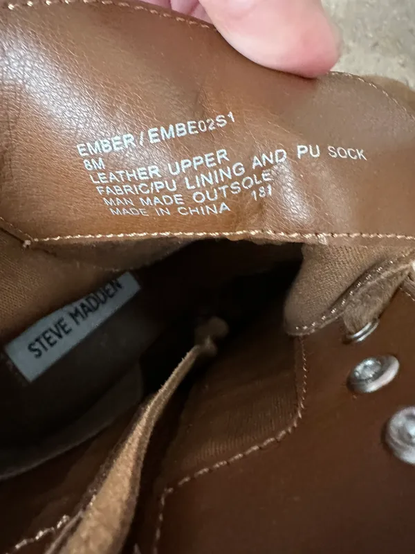 Steve Madden Ember Tan Suede Chunky Heeled Boots~8 - Image 8