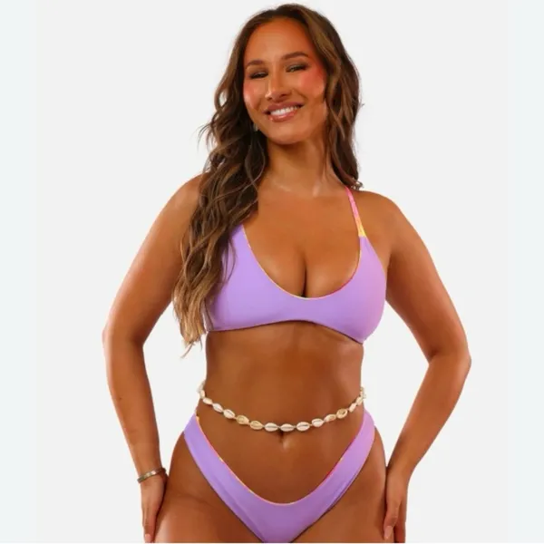 Moana Bikini Moana Swimwear Neon Nites Marlin Reversible Swim Top Size Large Multicolor - Image 2