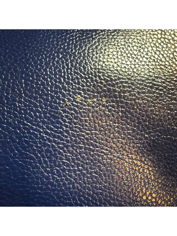 Navy Blue Faux Leather Tote Bag with Shoulder Strap - Image 3