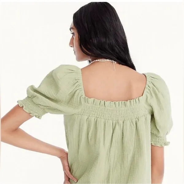 J.Crew Squareneck puff-sleeve soft gauze top - Image 6