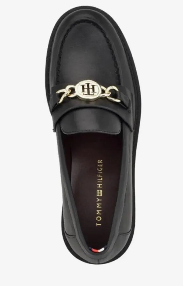 NEW Tommy Hilfiger Women’s Size 7.5 Black Terina Faux Leather Loafers - Image 2