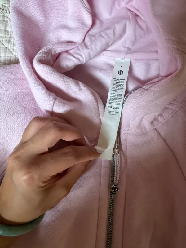Full-Zip Cropped Scuba Meadow Lululemon Hoodie Pink - Image 5