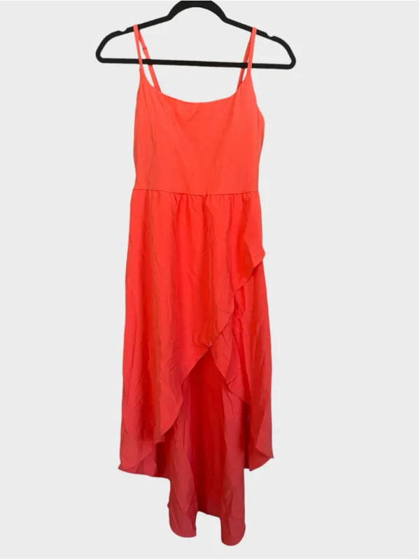 Size M Halara High Low 2-Piece Pocket Flowy Midi Quick Dry Casual Dress Flamingo - Image 2