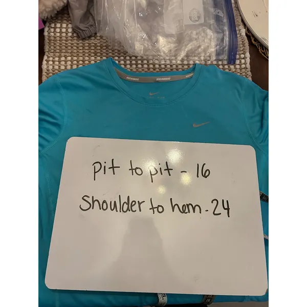 Nike Dri Fit Running Long Sleeve Shirt Women's Size Small Blue Athletic Top‎ - Image 5