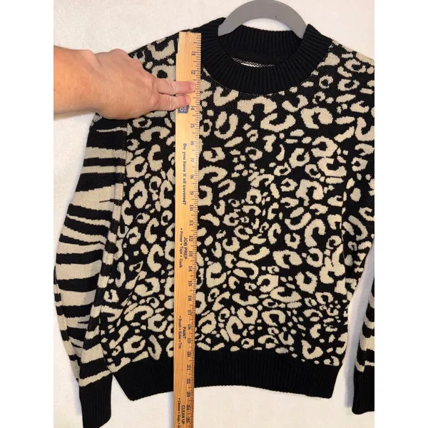 Rifle Jeanswear Mixed Animal Print Sweater Leopard Zebra‎ Khaki Black Small - Image 5
