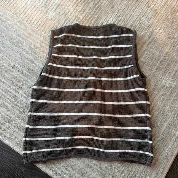 Striped Tie Top Brown - Image 2