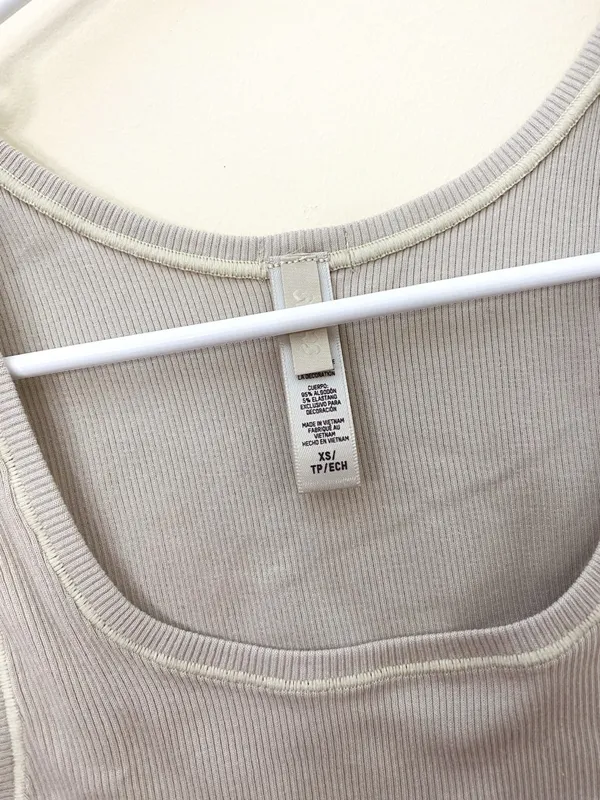 SKIMS cotton rib tank in stone size XS - Image 10