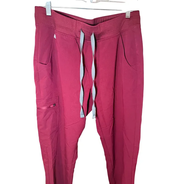 Figs Zamora Jogger Scurb Pants Burgundy PO 1777 Size Medium‎ Petite - Image 3
