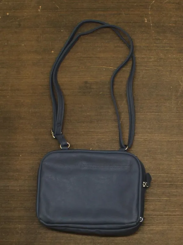 Multi Sac Faux Leather Shoulder Bag Square Dusty Blue One Size - Image 2