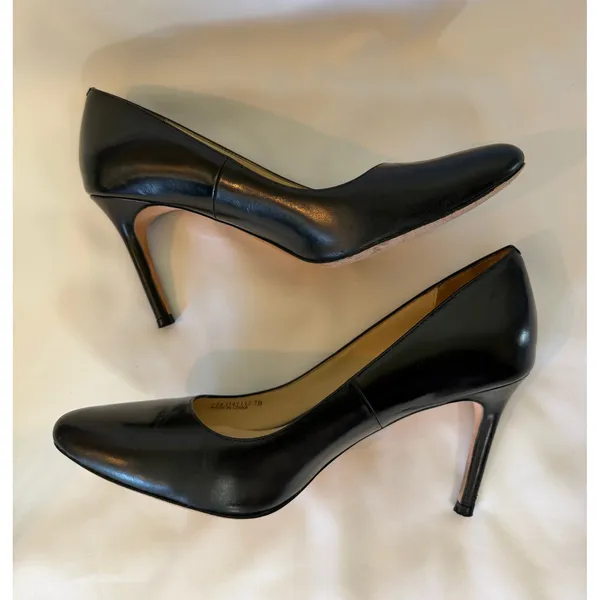 Cole Haan Grand.OS Bethany Pumps Black Leather Pointed Toe Stiletto Heels 7B - Image 6
