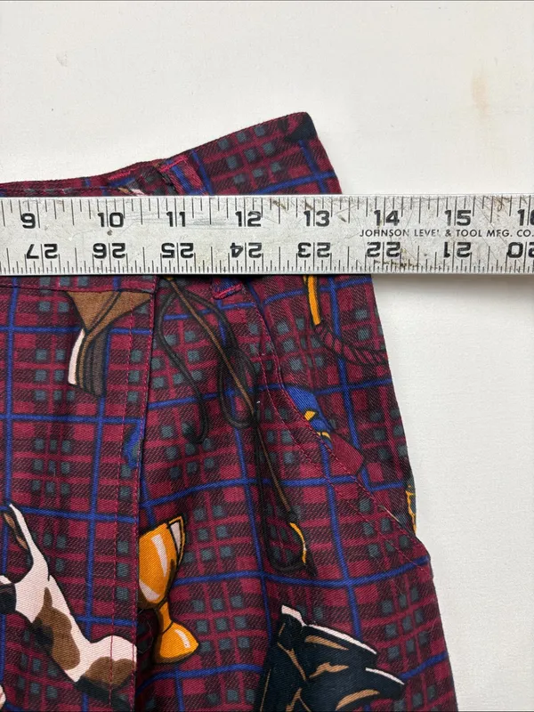 vintage equestrian fox hunting small medium Burgundy Patterned Mid-Length Skirt - Image 7