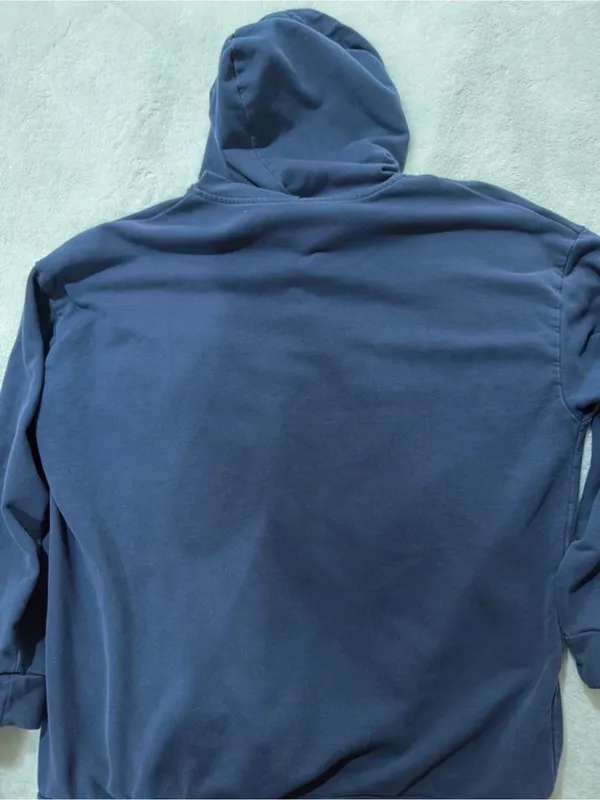 Navy Blue Hooded Sweater Size M - Image 2