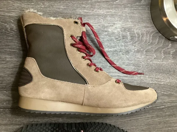 Aerosoles Winter Boots Suede Fur Laced Brown - Image 4