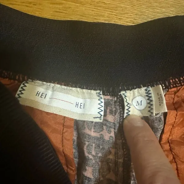 Anthropologie Hei Hei kiri kiti pants orange black medium pull on - Image 5
