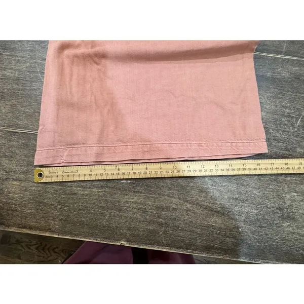 Anthropologie Pilcro High-Rise Ultra Wide Leg Crop Paperbag Peach Jean Size XL - Image 9