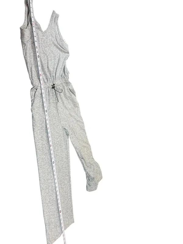 Old Navy Active Breathe ON Jumpsuit Gray Sleeveless Cropped Wide Leg S NWT - Image 11