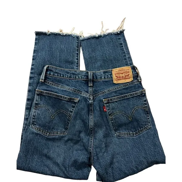 Levi’S 501® Original Fit Raw Hem‎ High Rise Women'S Jeans Sz 26 - Image 8
