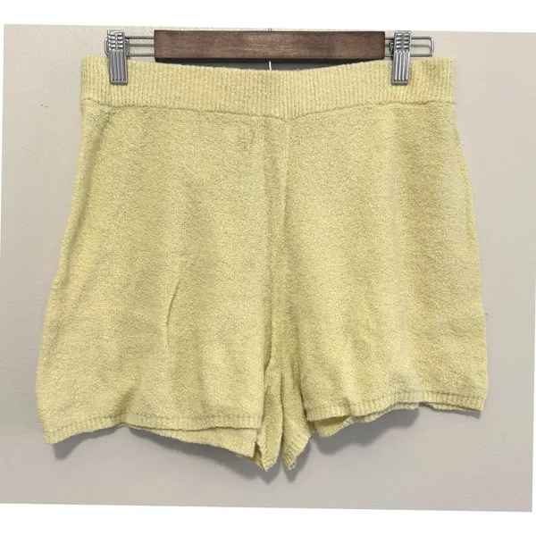 Roots Women's Yellow Organic Cotton Blend Boucle Sweater Shorts Set Size Small‎ - Image 6