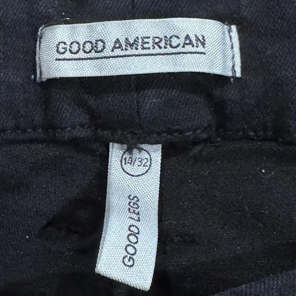 Good American Good Legs High Rise Distressed Black Skinny Jeans Women’s 14/32 - Image 2
