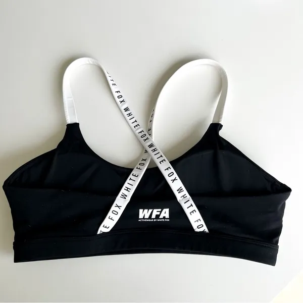 White Fox Boutique Active Sports Bra in Black and White - Image 2