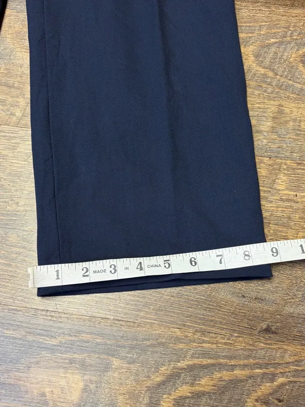 Babaton Agency Pant Wool Blend High Waist Straight Wide Leg Trouser Women 2 Navy - Image 2