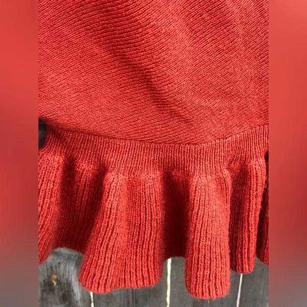 Idem ditto Rust Batwing Peplum Sweater - Image 7